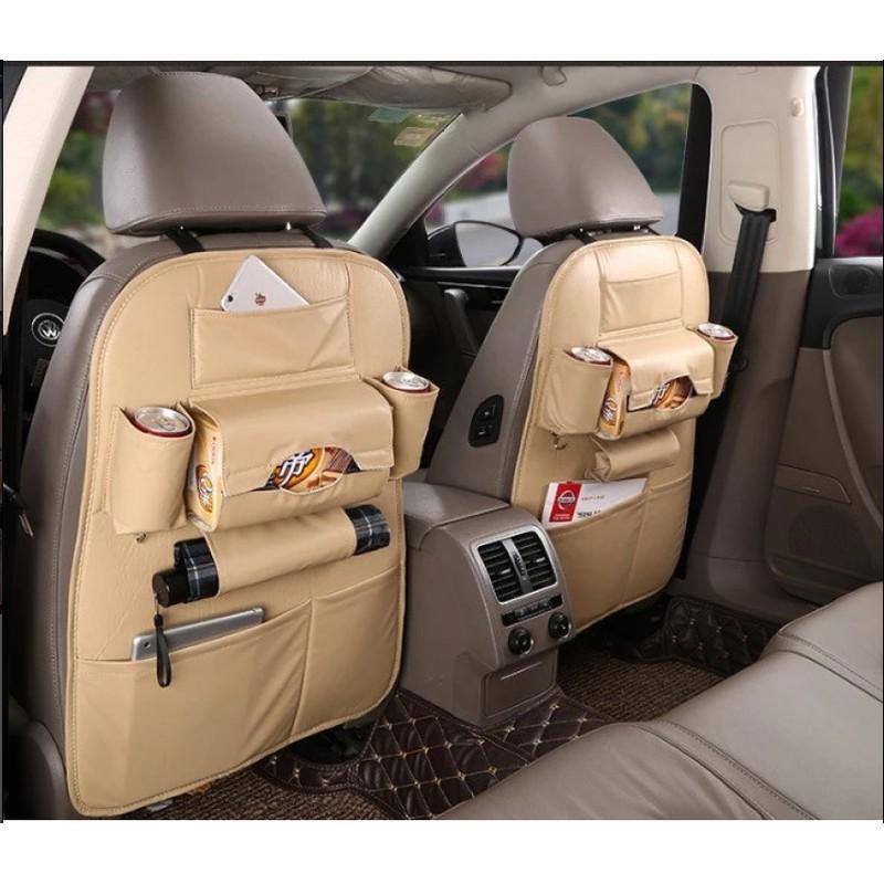 Túi đựng đồ 8 ngăn lưng ghế xe hơi đa năng bằng da PU cao cấp