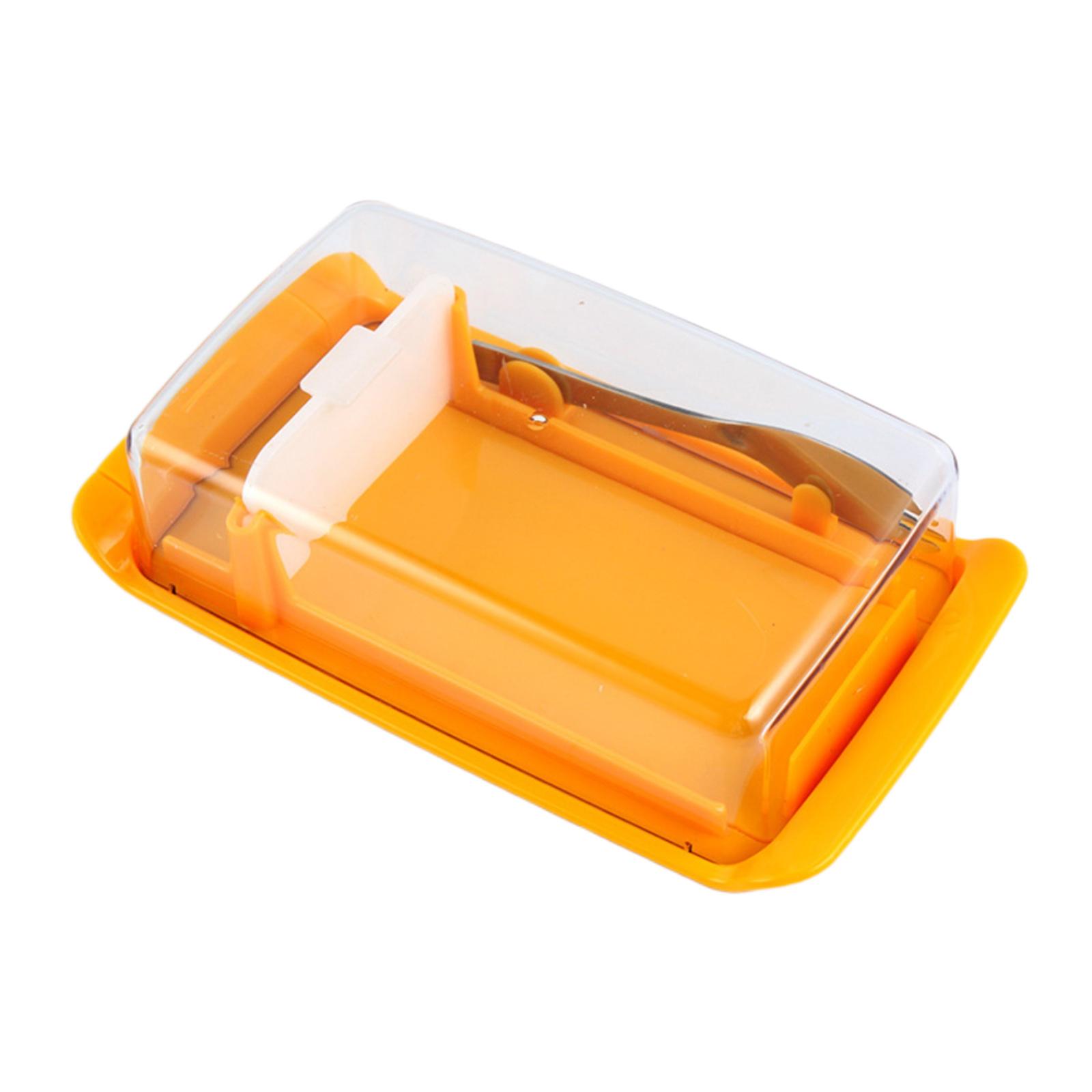 Butter Dish Box with Fork Rectangular Clear Cheese Keeper Sealing Case