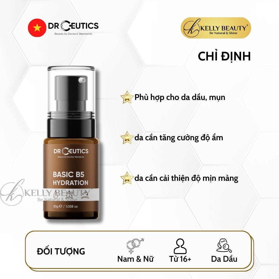 Tinh Chất Dưỡng Ẩm Cho Da Dầu DrCeutics Basic B5 Hydration | Kelly Beauty