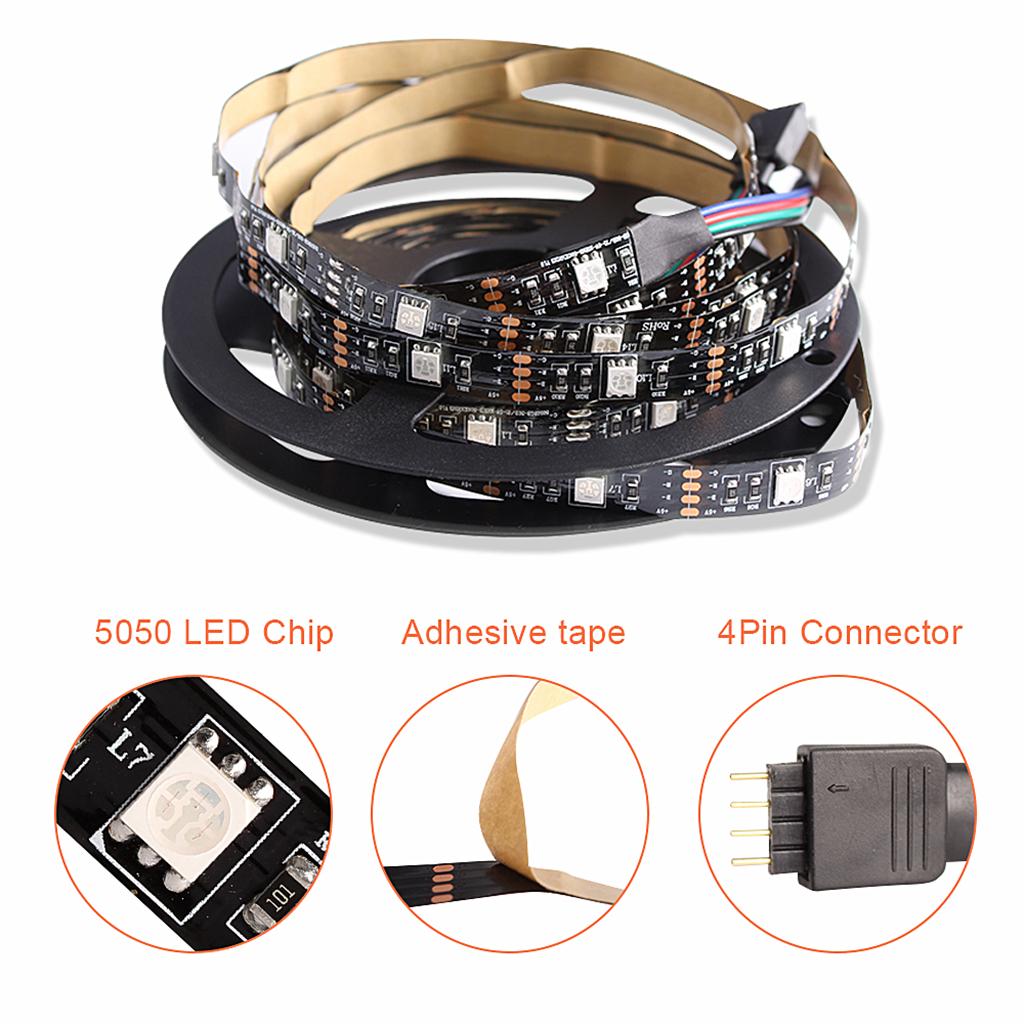 Bluetooth Control RGB LED Dải ánh Sáng USB Xe Hơi TV Trở Lại