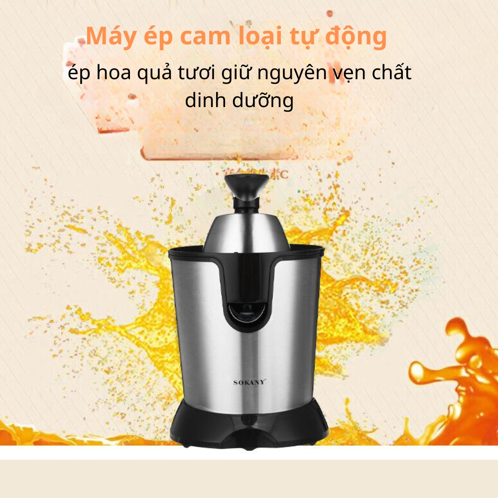 Máy vắt cam, máy ép cam SOKANY SK-651E - Công suất 350W, vắt cam nhanh chóng, tiện lợi, dễ dàng vệ sinh, sử dụng - HÀNG CHÍNH HÃNG