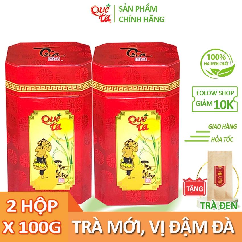 Trà ô long cao cấp Quê Ta nguyên chất, nguyên liệu làm trà sữa ngon – 2 Hộp đỏ x 100g
