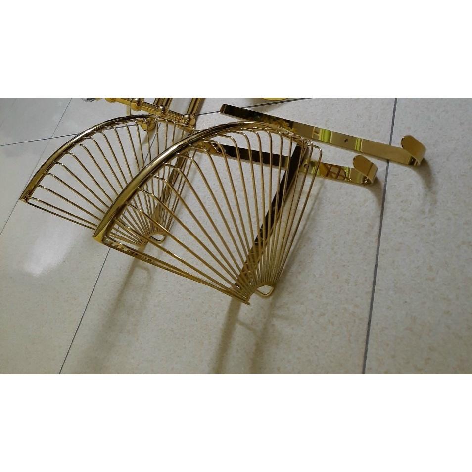 Kệ góc mạ vàng 2 tầng