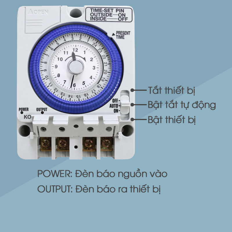 Công tắc hẹn giờ KONO 24h TB 35-N