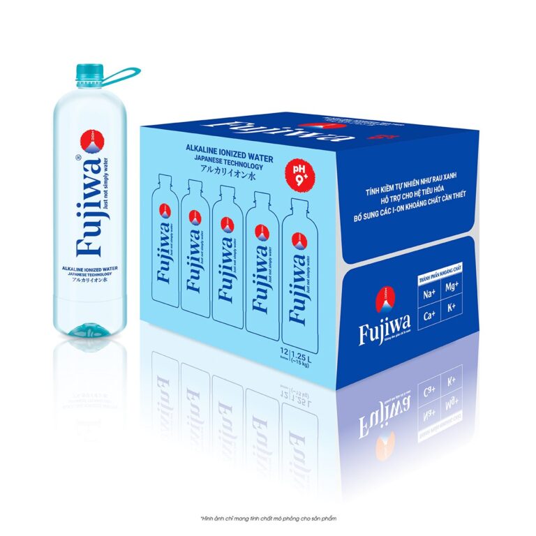 Nước Uống Ion Kiềm Cao Cấp Đóng Chai Fujiwa 1250ml - thùng 12 chai