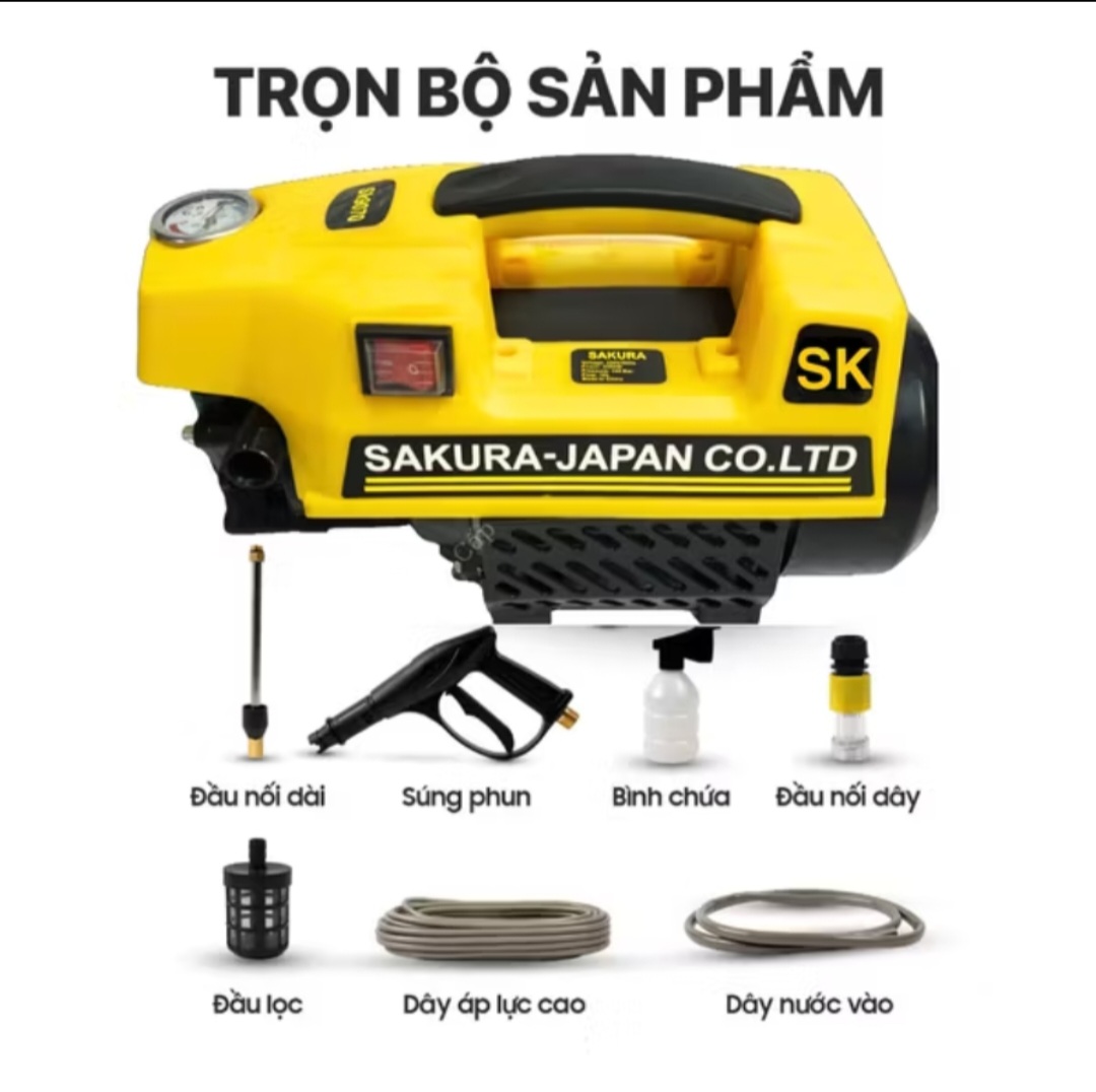 MÁY RỬA XE MÁY ÔTÔ XỊT RỬA ĐA CHỨC NĂNG MẪU MỚI ÁP LỰC MẠNH CHUẨN