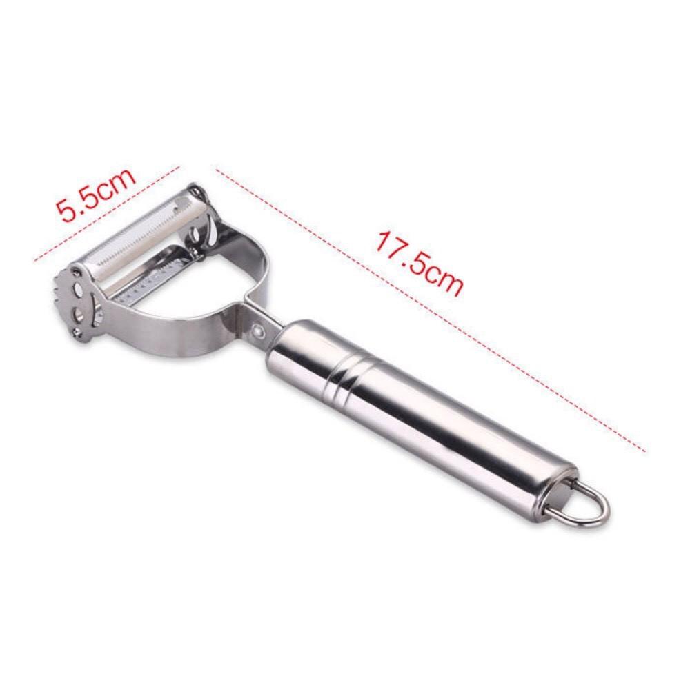 Nạo củ quả inox đa năng 2 in 1 chống han gỉ, dụng cụ nạo củ quả và bào sợi nhanh chóng tiện lợi