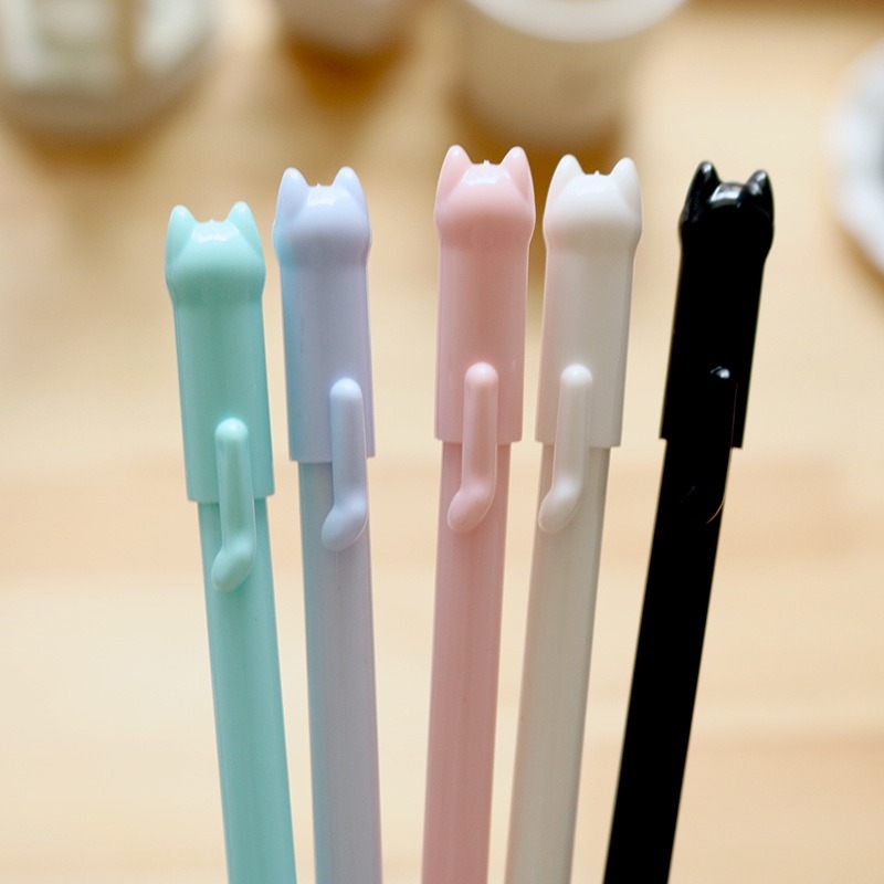 Combo 6 bút bi mèo Nhật xinh yêu cute dễ thương màu pastel - A76