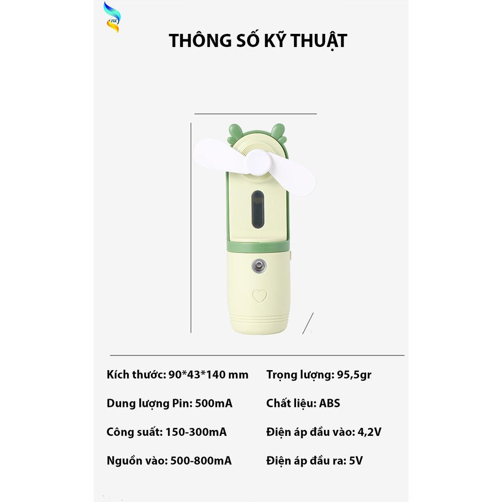 QUẠT PHUN SƯƠNG Cầm Tay Quạt Mini Tích Điện Phun Sương Hơi Nước Tạo Ẩm - Moncase