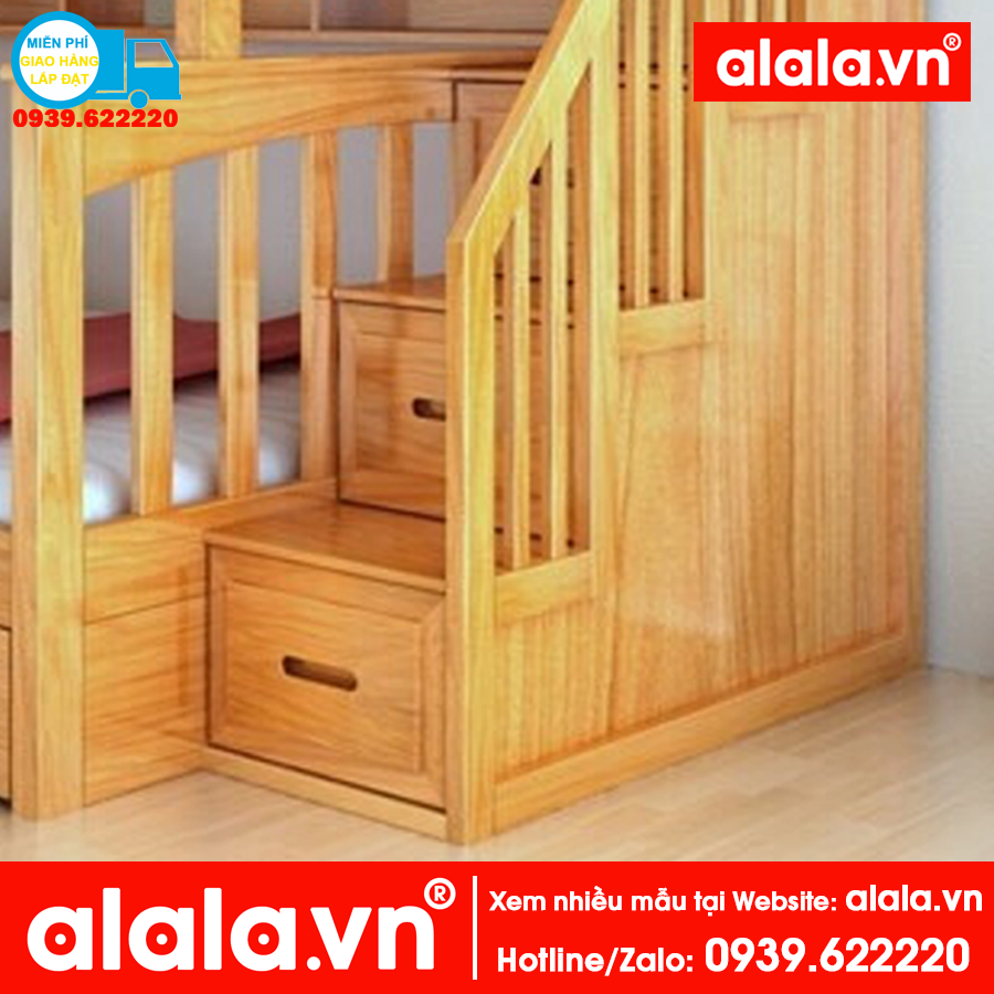 Giường tầng ALALA103 gỗ thông nhập khẩu - www.ALALA.vn® - Za.lo: 0939.622220