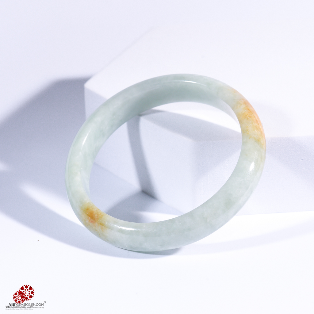 Vòng nguyên khối Cẩm Thạch - Jadeite tự nhiên 100% - Chất ngọc đẹp nuôi dưỡng thân tâm an lạc - Hợp tất cả các mệnh | VietGemtones 