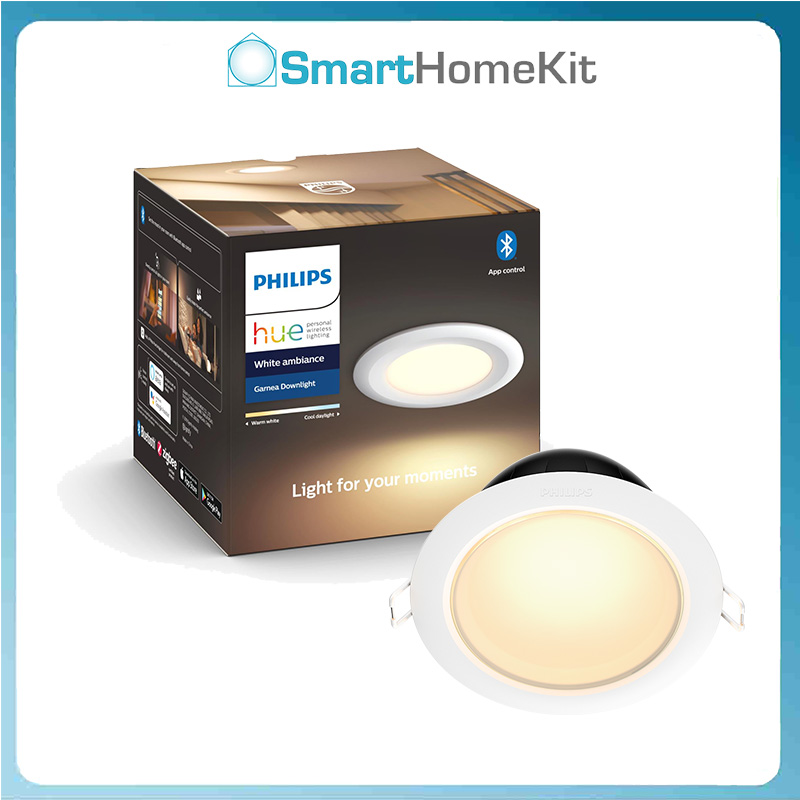 Đèn âm trần Philips Hue Garnea LED Downlight White Ambiance - Hàng Chính Hãng