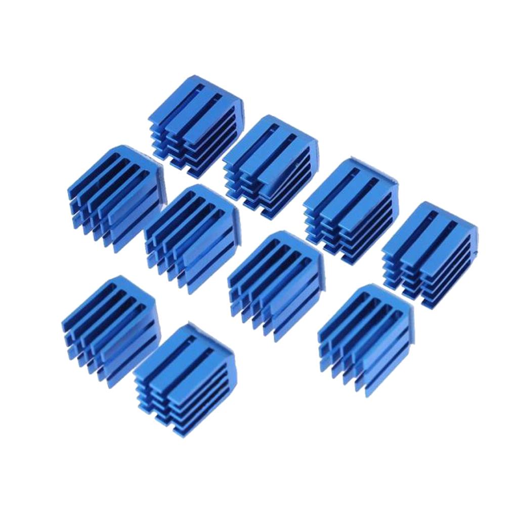 10 Pcs 3D Printer Parts Accessories Blue Cooling Block Heatsink for TMC2100