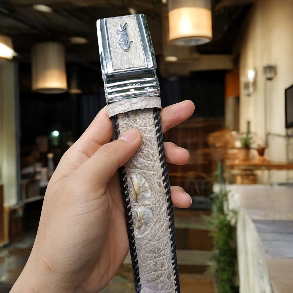 Thắt lưng cá sấu Bạch tạng đan thủ công siêu chất!