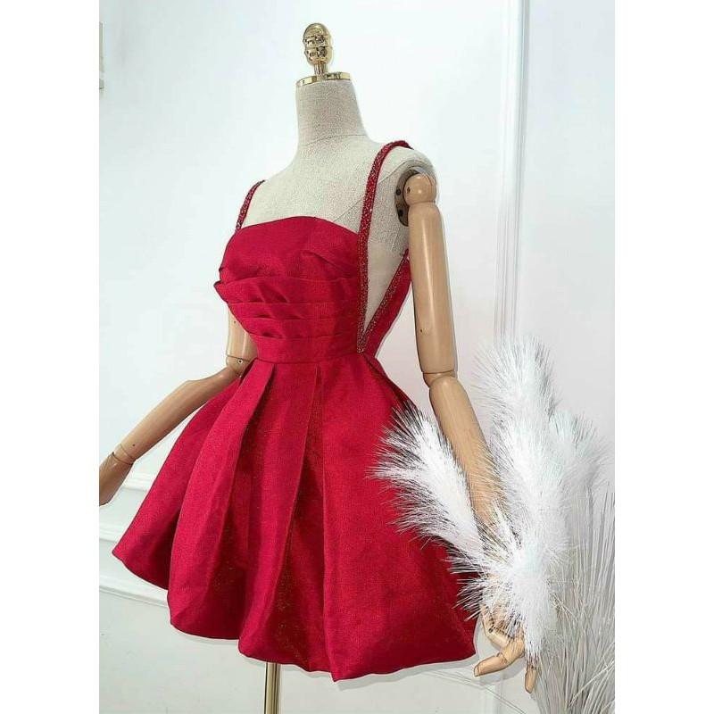 Đầm xòe 2 dây kết đá