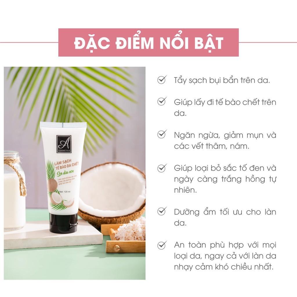 Muối tẩy tế bào chết da mặt Sợi dừa non Acosmetics - Giúp làm sạch da mặt và làm mờ thâm sạm