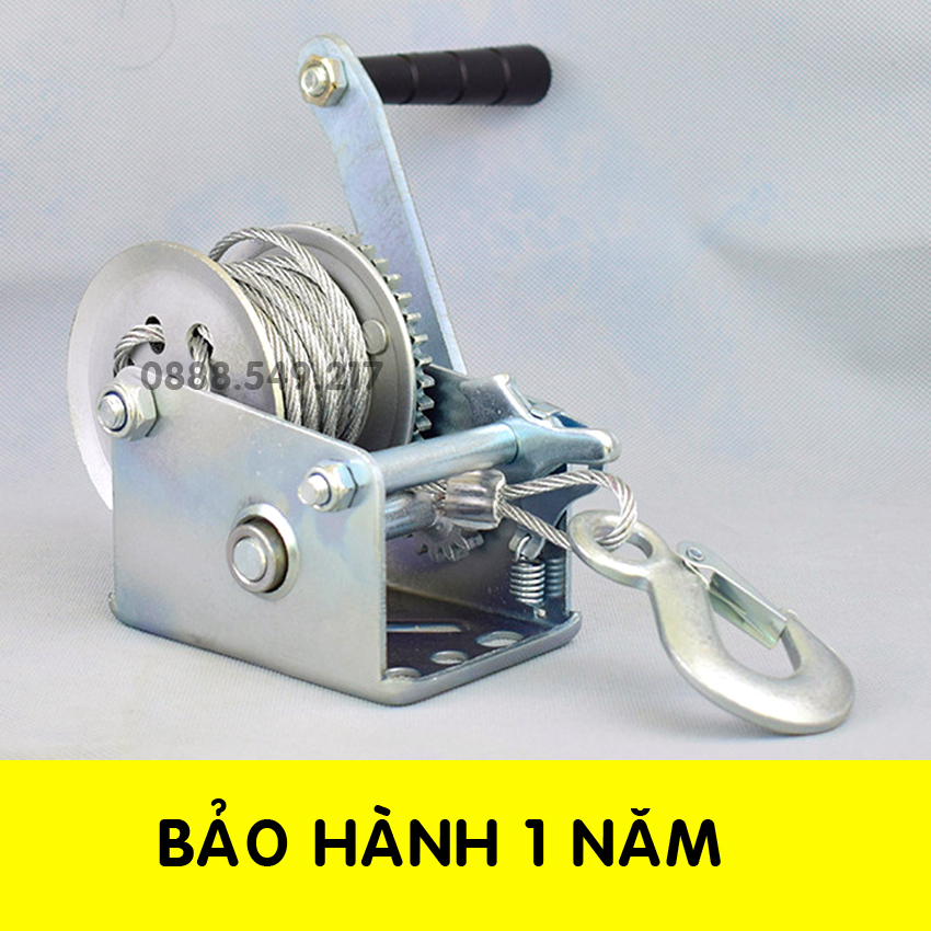 Tời Quay Tay Tặng Kèm Móc Và 8m Dây Đủ Phân Loại 600 - 1000 LBS Siêu Khỏe Tải Trọng Lên Tới 450kg