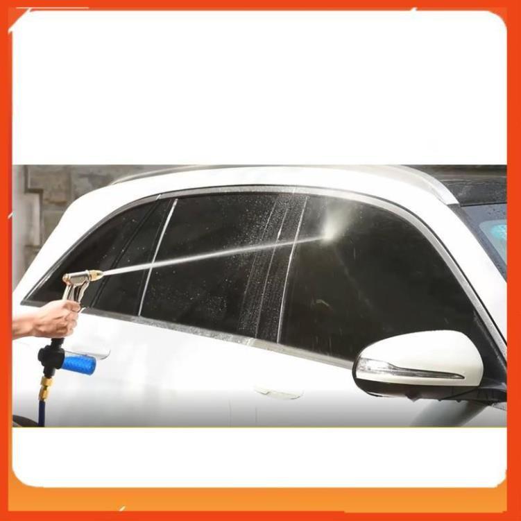 Bộ dây vòi xịt nước rửa xe, tưới cây, tăng áp 3 lần, loại 20m 206701-3 đầu đồng,cút,nối nhựa đen+ tặng mở chai