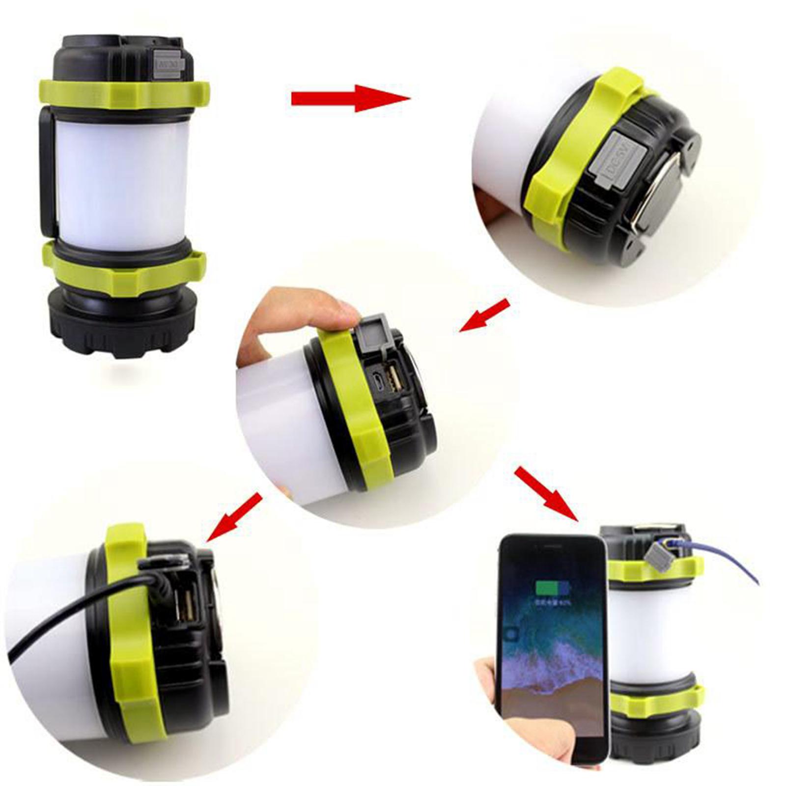 Portable LED Camping Light Outdoor Tent Lamp Handy Flashlight USB Rechargeable