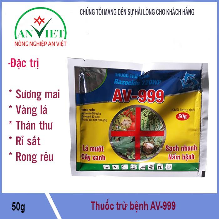 AV- 999 Là sản phẩm phòng trừ 99% các loại nấm hại phổ biến trên cây trồng, các loại nấm hại do biến đổi thời tiết