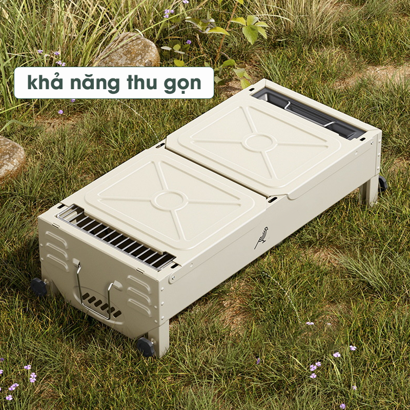 Bếp Nướng Than Hoa Ngoài Trời, Bếp Nướng Dã Ngoại Gấp Gọn - Bếp Than Nướng BBQ Du Lịch Có Quai Xách