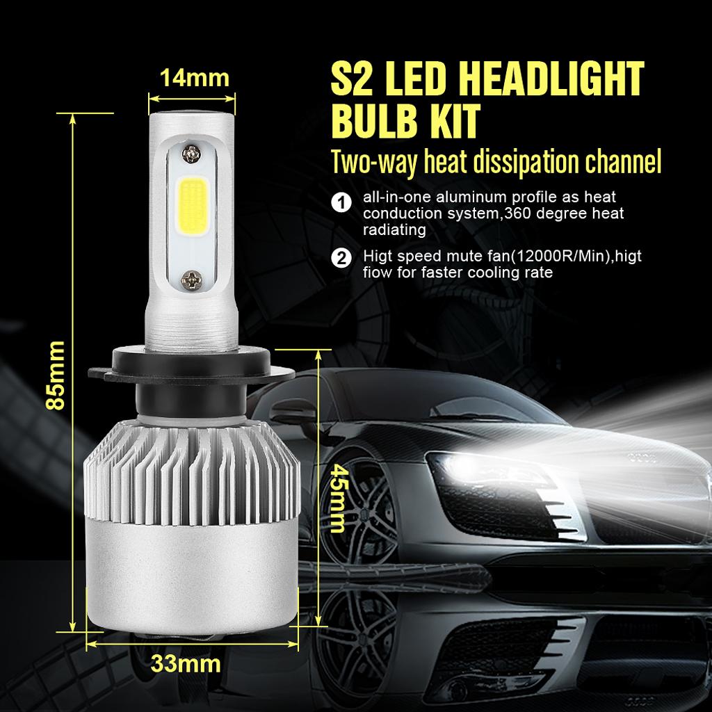 6 Piece LED Headlight Bulbs 6000K Conversion Kit H11/H9/H8/H7/H1 72W 7200LM
