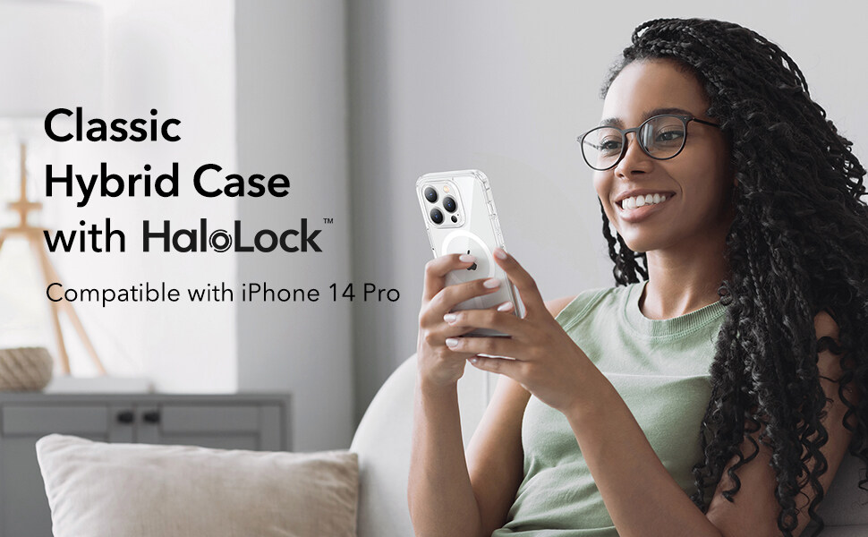 Ốp Lưng dành cho iPhone 14 / 14 Plus/ 14 Pro / 14 Pro Max ESR Classic Hybrid Case with HaloLock - Hàng Chính Hãng