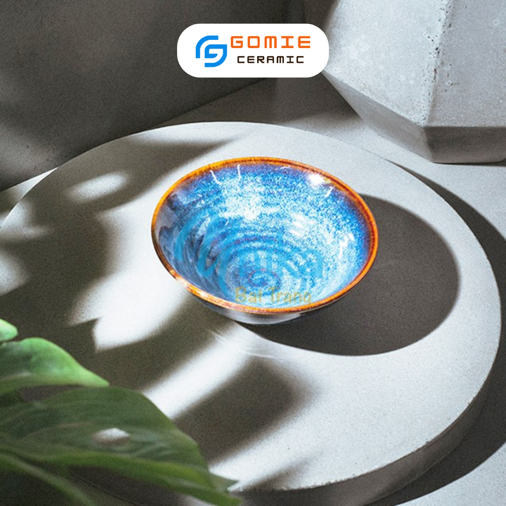 Bát Cơm Miệng Loe Xanh Hoả Biến - Gốm Sứ Cao Cấp Bát Tràng