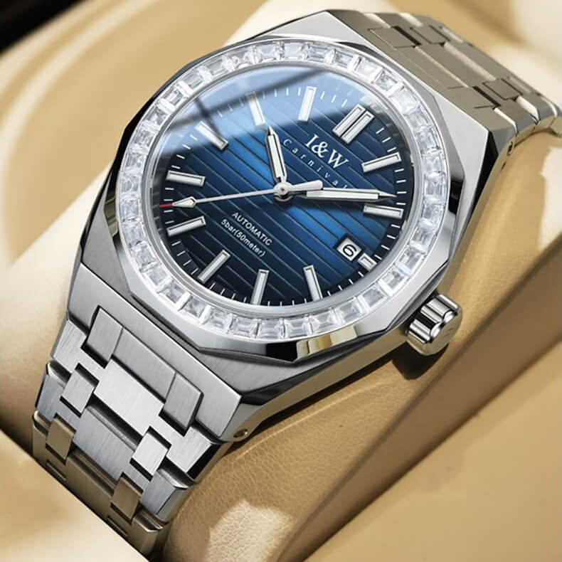 Đồng hồ nam chính hãng IW CARNIVAL IW733G-1 Kính sapphire ,chống xước ,Chống nước 50m ,Bảo hành 24 tháng,Máy cơ ,dây kim loại thép 316L không gỉ, thiết kế đơn giản dễ đeo