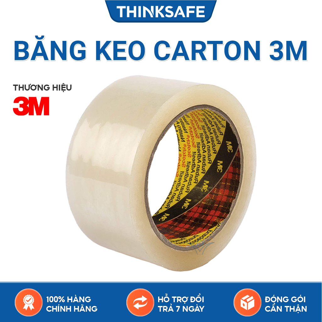 Băng keo dán thùng 3M 309 chống rách mép, bám dính tốt - Băng keo một mặt siêu bám, siêu chắc