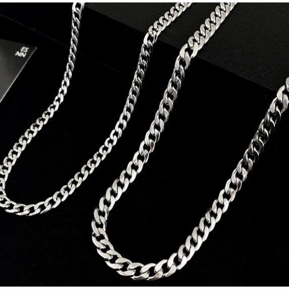 Vòng Cổ Nam Nữ Dây Chuyền Cuban Basic Chuỗi Trơn Bản Lớn 5 7 9mm HipHop Thời Trang trangsucpt