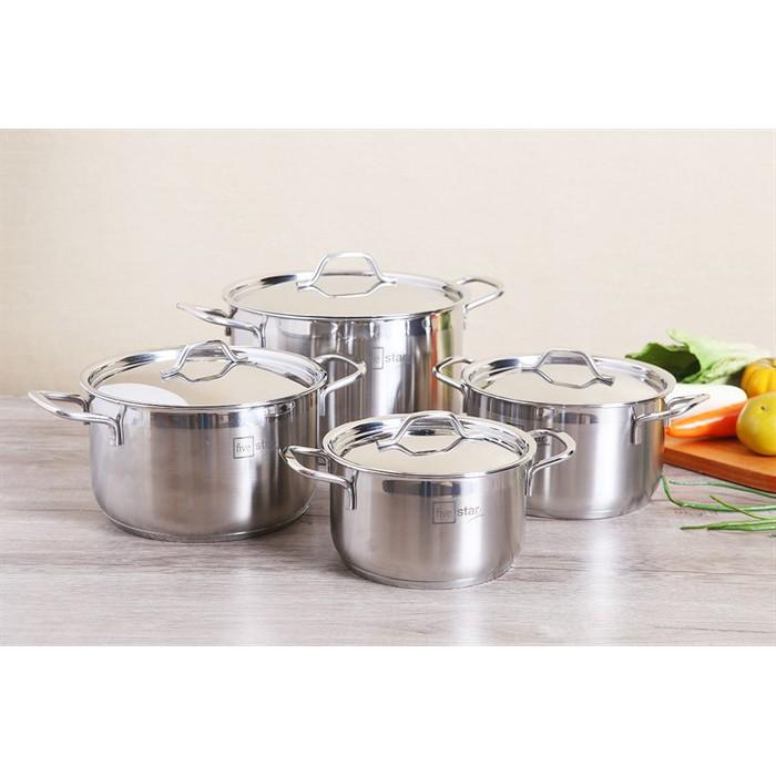Bộ nồi inox 304 cao cấp 3 đáy  Fivestar  - dùng được bếp từ