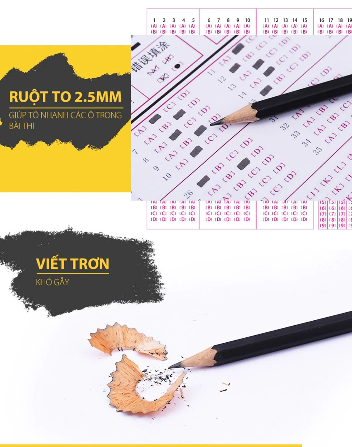 Bộ bút chì gỗ STABILO Exam Grade 288(T) HB/2B - Bộ 3 bút chì 2B thân lục giác đen đuôi đỏ (PC288-2B-C3)