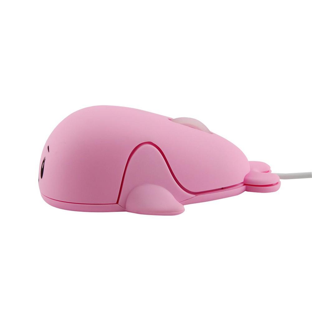 Chuột quang chơi game 1200DPI thiết kế cá voi hoạt hình dễ thương có dây cắm USB cho PC Laptop