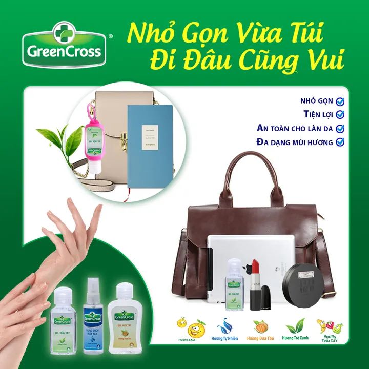 COMBO 5 CHAI GEL RỬA TAY KHÁNG KHUẨN GREEN CROSS 60ML