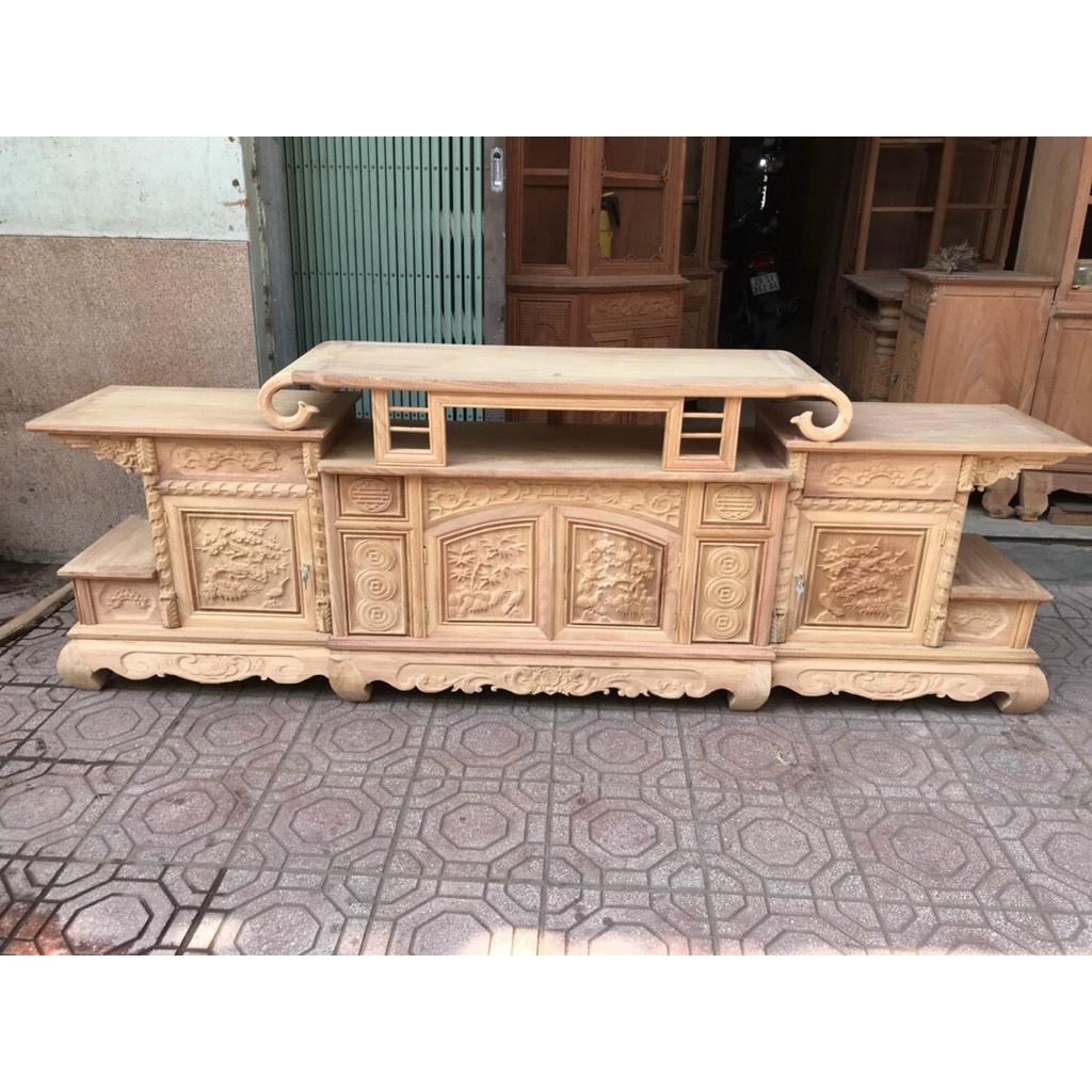 Kệ tivi kiểu Vòm gỗ gõ đỏ