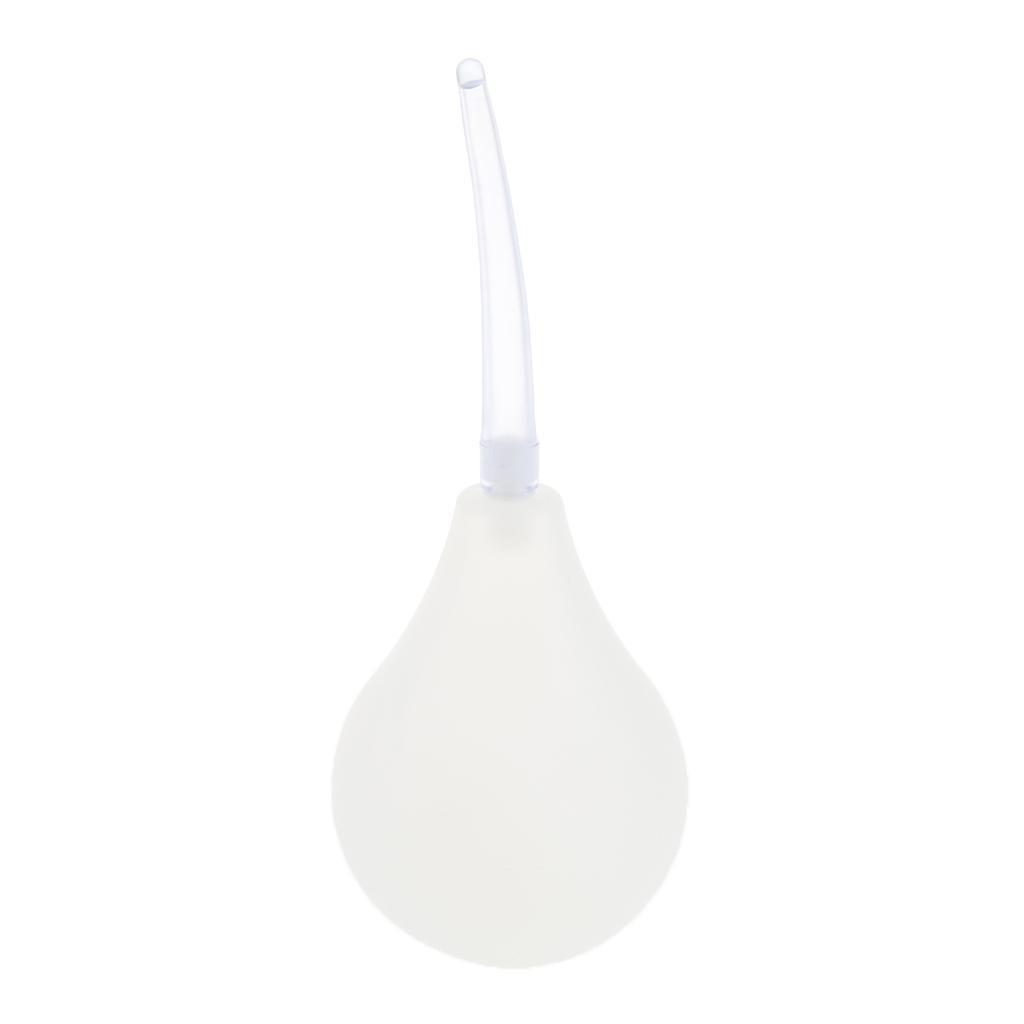 224ml Men Women Enema Bulb Clean Anal Silicone Douche with Nozzle Set White
