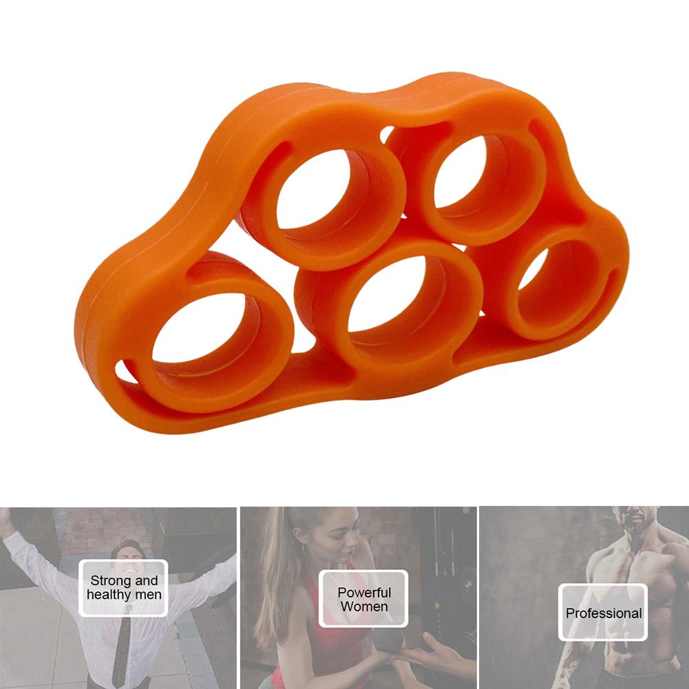 5 ngón tay cường độ mạnh nắm tay dải đàn hồi silicon đeo tay đeo tay mini cơ bắp di động để đào tạo phục hồi chức năng Color: Black 8.8LB