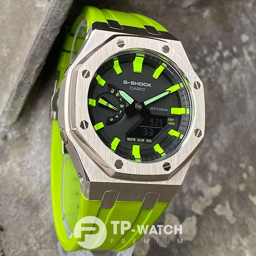 Đồng Hồ Nam Dây Nhựa Casio G-SHOCK GA-2100-1A3 AP CUSTOM KERMIT GREEN x SILVER ROYAL OAK