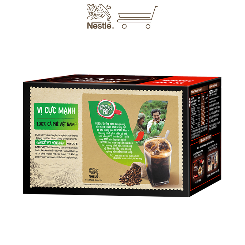 Cà phê hòa tan Nescafé café Việt đen đá (Hộp 15 gói x 16g)