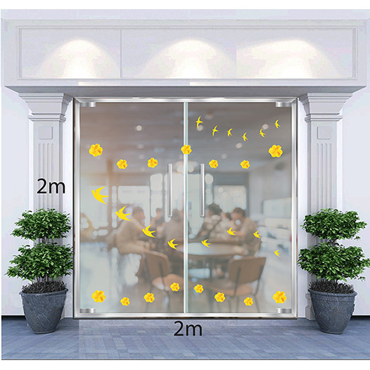 Decal Dán Tường Trang Trí Tết Hoa Mai Và Chim Én A