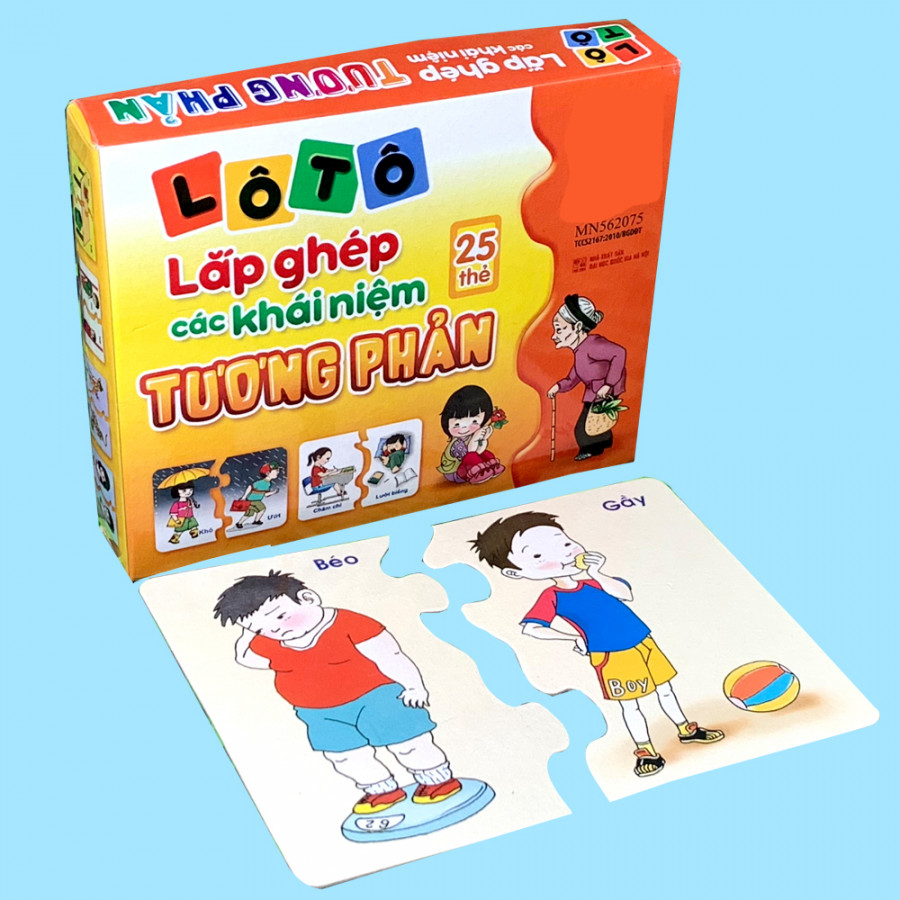 Bộ 25 Thẻ Flashcard Lô Tô Cho Trẻ_ Lắp Ghép Các Khái Niệm Tương Phản