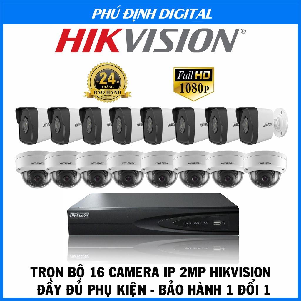 TRỌN BỘ 16 CAMERA IP 2MP HIKVISION SIÊU NÉT - BẢO HÀNH 24 THÁNG - Hàng Chính Hãng