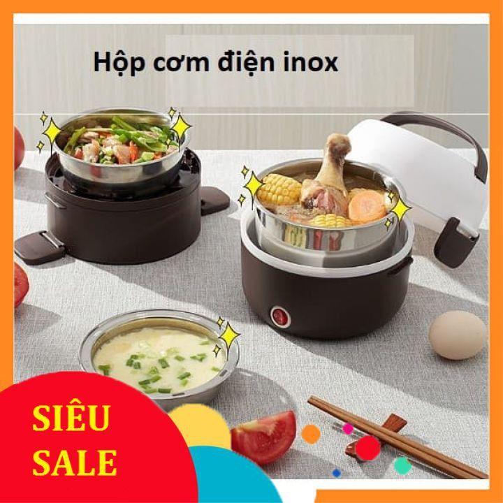 Hộp cơm cắm điện văn phòng đa năng,Hộp đựng cơm 3 tầng inox cao cấp