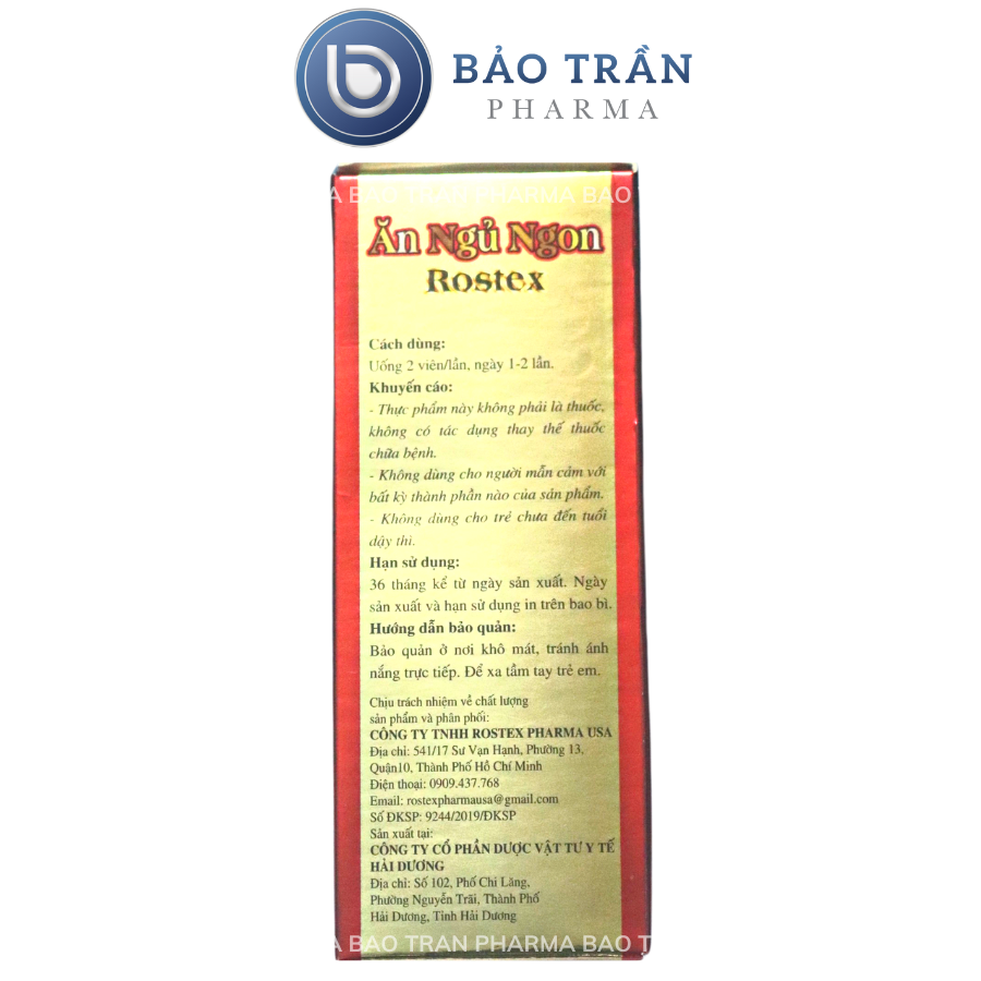 Viên ăn ngủ ngon Rostex hỗ trợ giảm tình trạng kém ăn, khó ngủ, mất ngủ