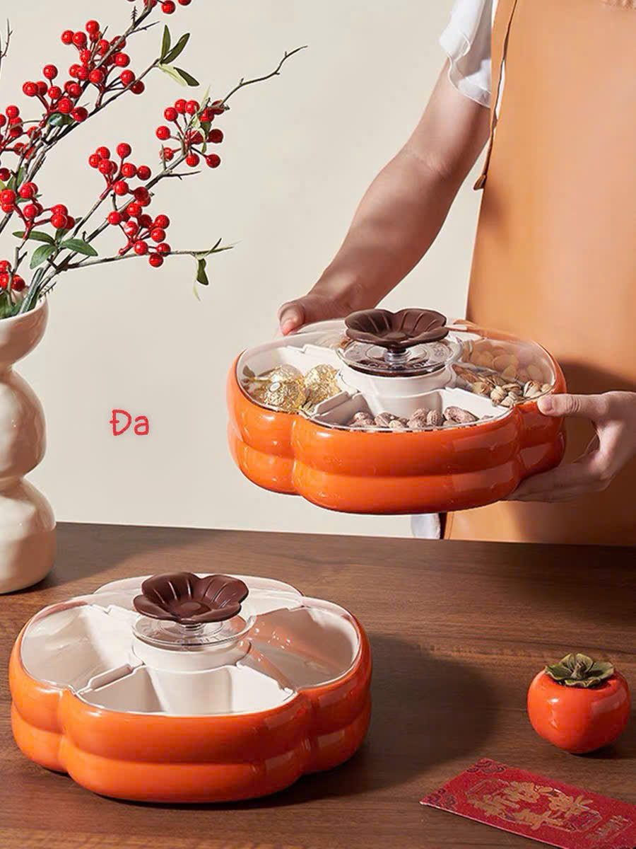 Khay Đựng Mứt Tết 5 Ngăn Hình Quả Hồng – Khay Bánh Kẹo, Hạt, Trái Cây, Mang Ý Nghĩa No Đủ – Trang Trí Tết Sang Đẹp - HÀNG CHÍNH HÃNG MINIIN