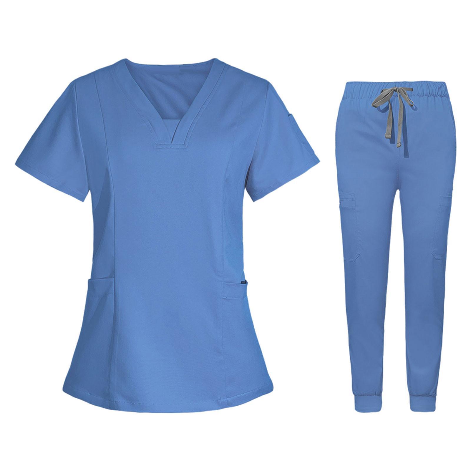 Women Nurse Work Uniforms Workwear Scrubs Work Clothing Sturdy Nurse Costume