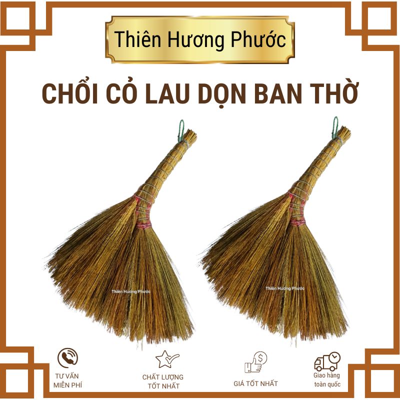 Chổi cỏ lau dọn quét ban thờ mini