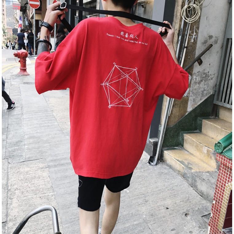 Áo thun unisex tay lỡ form rộng - Áo phông hình học