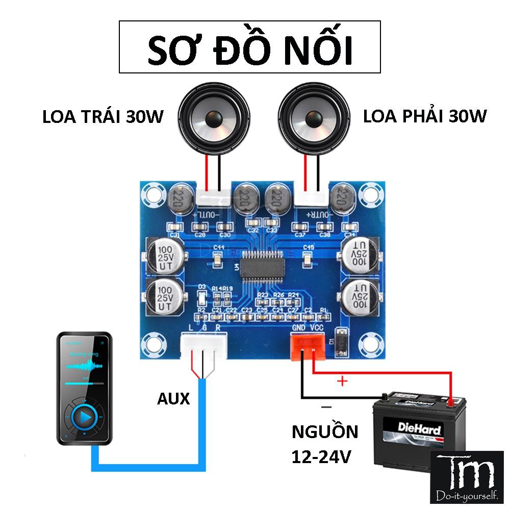 Mạch Khuếch Đại Âm Thanh 2*30W - 12/24V